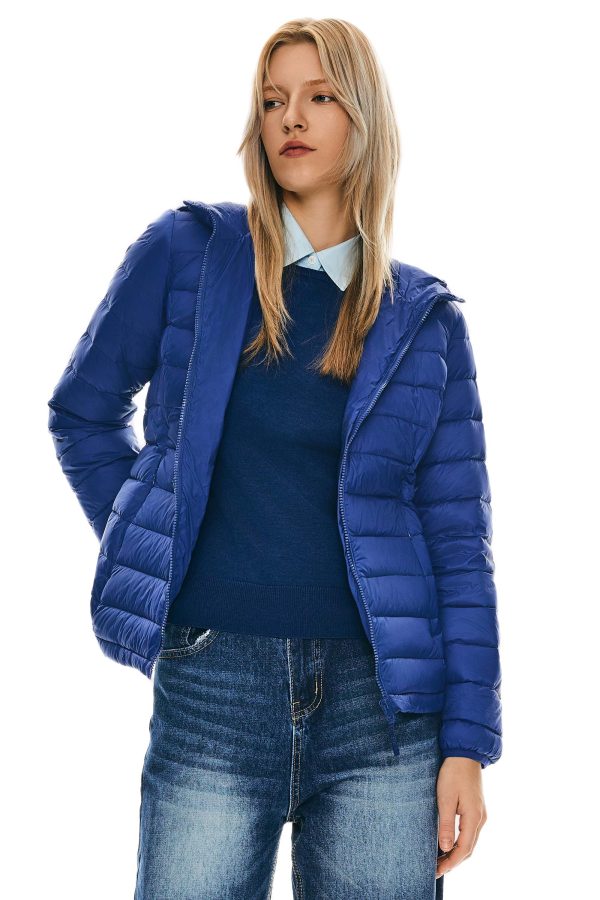 Lightweight Packable Down Jacket with Stand Collar with hood - Image 6