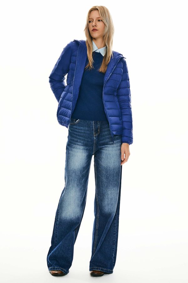 Lightweight Packable Down Jacket with Stand Collar with hood - Image 9