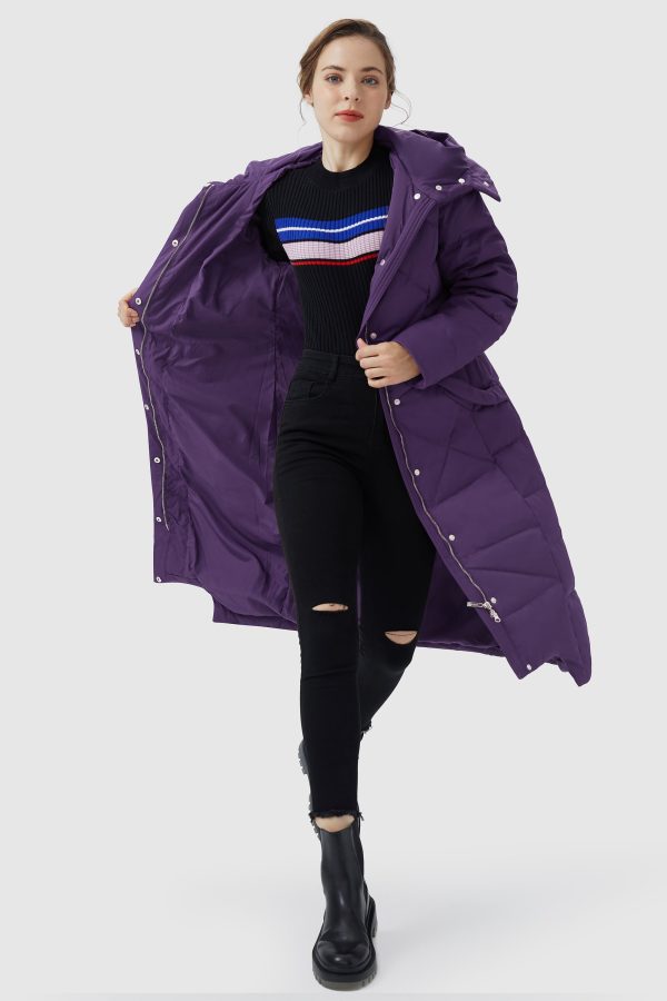 Long Maxi Down Coat with Hood - Image 62