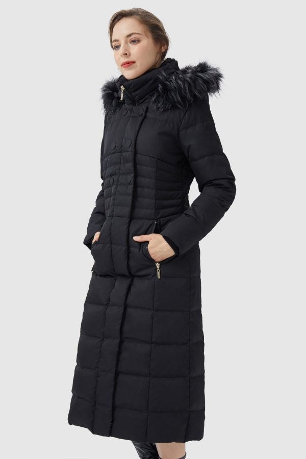 Long Puffer Down Coat with Hood Fur - Image 29