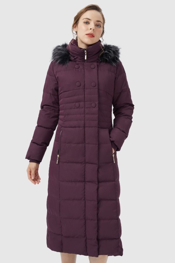 Long Puffer Down Coat with Hood Fur - Image 20