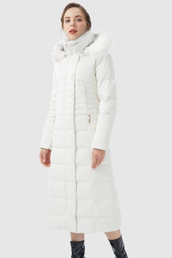 Long Puffer Down Coat with Hood Fur - Image 42