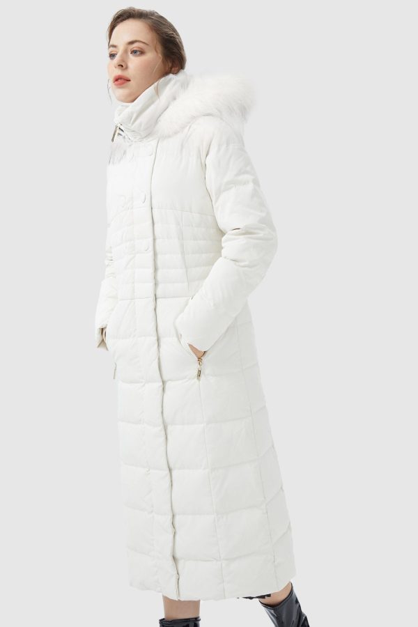 Long Puffer Down Coat with Hood Fur - Image 44