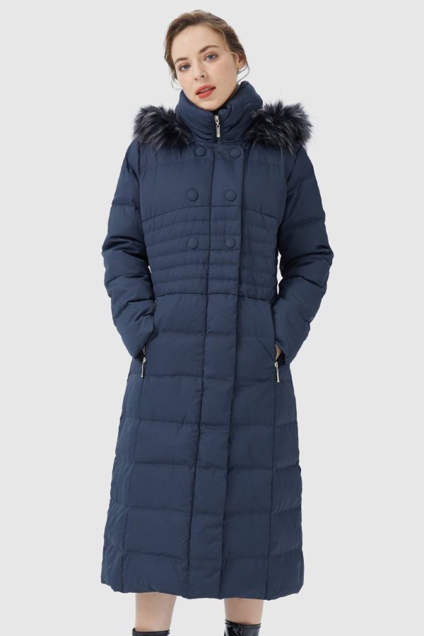 Long Puffer Down Coat with Hood Fur - Image 6