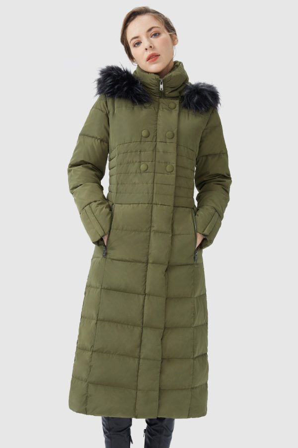 Long Puffer Down Coat with Hood Fur - Image 28