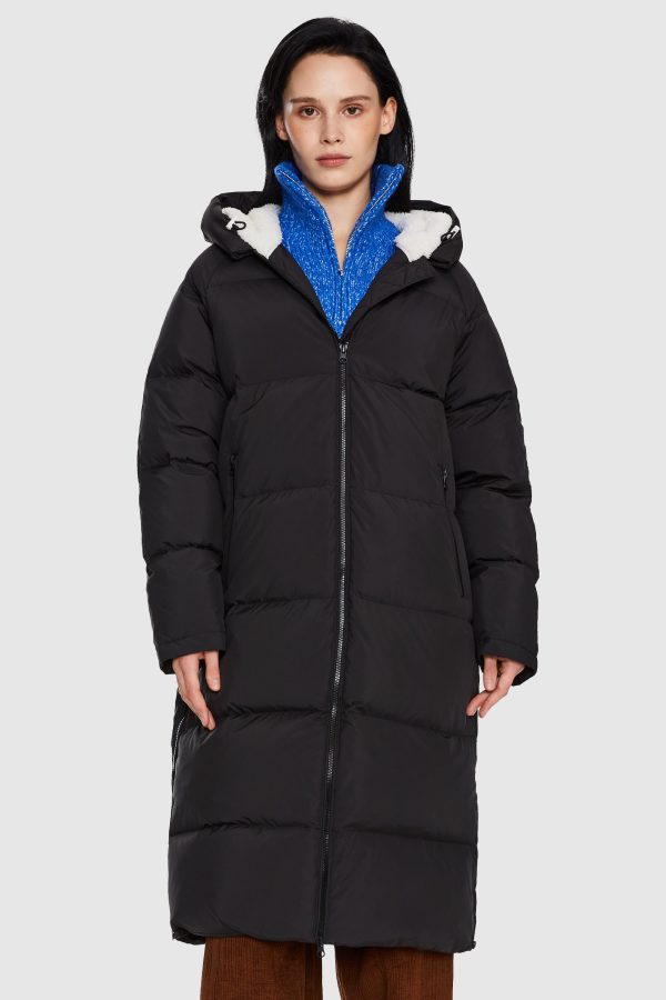 Long Puffer Down Jacket with Hem Slit - Image 25