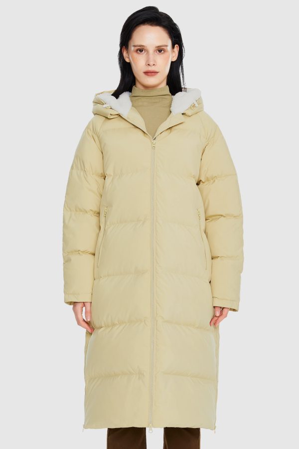 Long Puffer Down Jacket with Hem Slit - Image 29