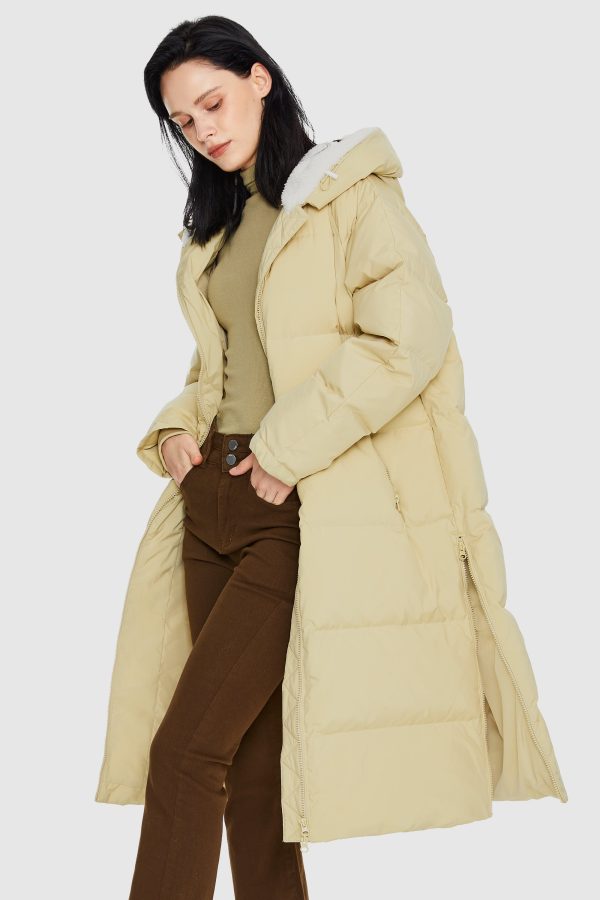 Long Puffer Down Jacket with Hem Slit - Image 30