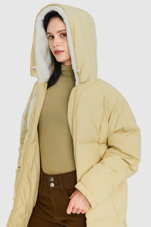 Long Puffer Down Jacket with Hem Slit - Image 31