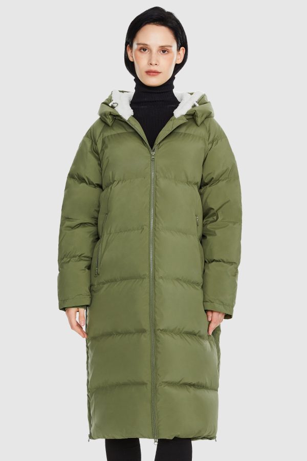 Long Puffer Down Jacket with Hem Slit - Image 10
