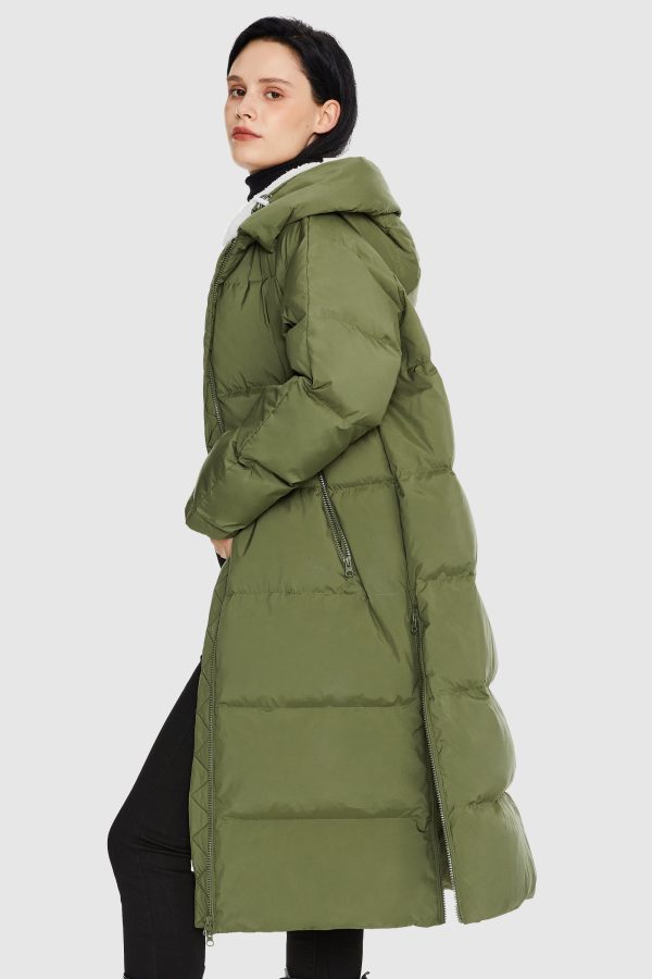 Long Puffer Down Jacket with Hem Slit - Image 12