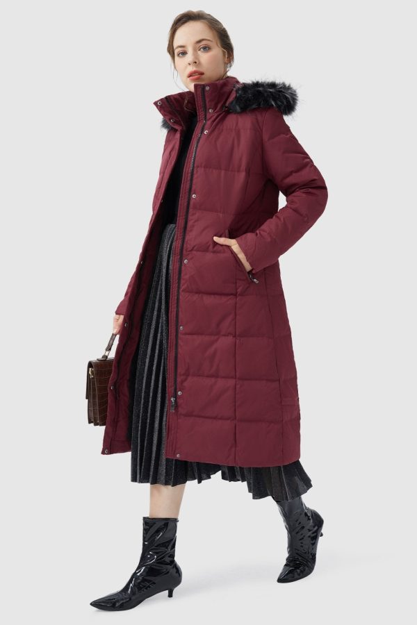 Long Puffer Faux Fur Hood Down Coat - Image 30