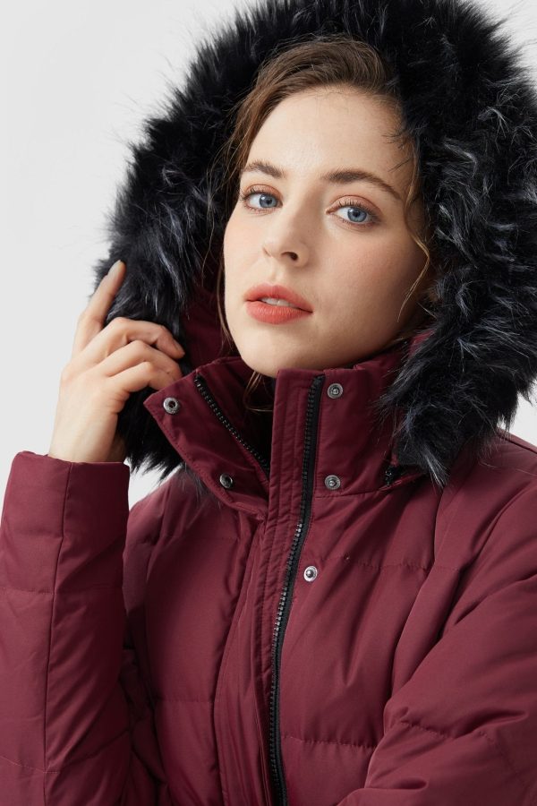 Long Puffer Faux Fur Hood Down Coat - Image 33
