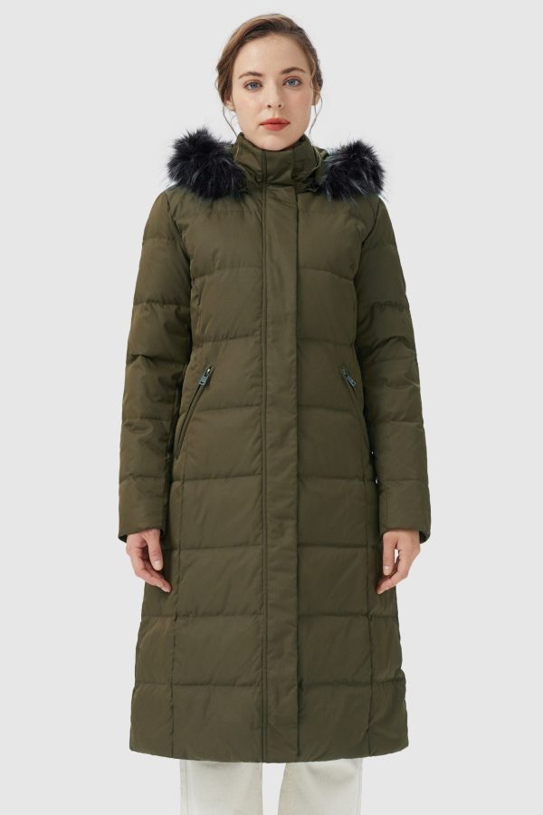 Long Puffer Faux Fur Hood Down Coat - Image 2