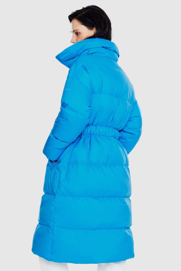 Long Down Puffer Jacket with Velcro Belt - Image 4