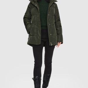 Mid-Length Hooded Down Jacket
