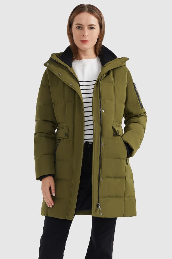 Mid Length Slant Pocket Down Puffer Jacket - Image 2
