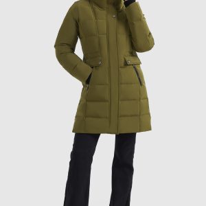 Mid Length Slant Pocket Down Puffer Jacket