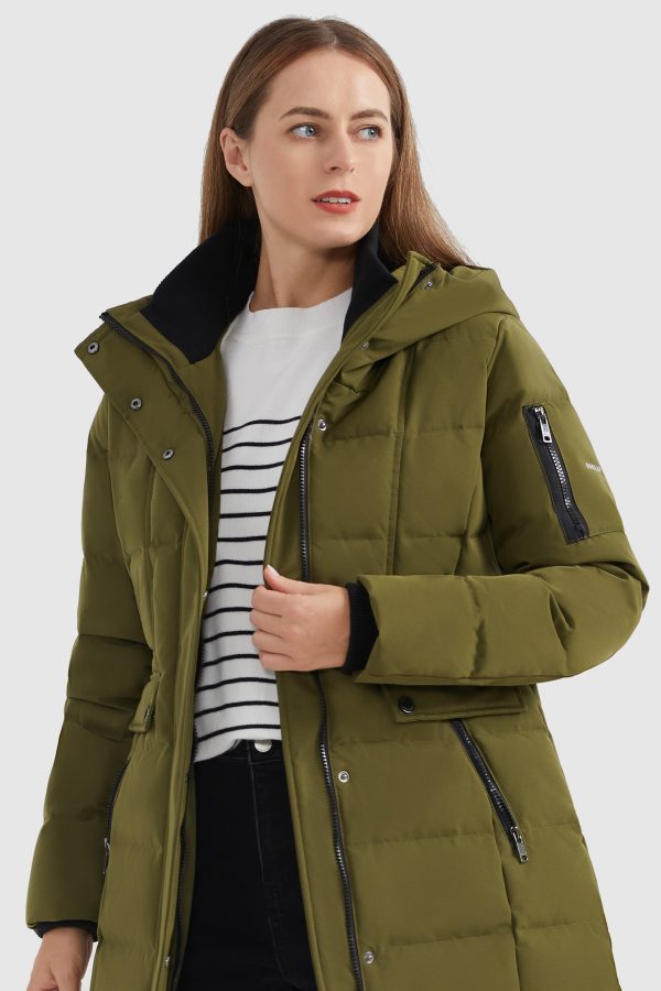 Mid Length Slant Pocket Down Puffer Jacket - Image 4