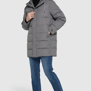 Mid-Length Warm Hooded Puffer Down Jacket
