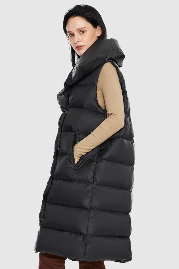 Oversized Collar Puffer Down Vest - Image 2