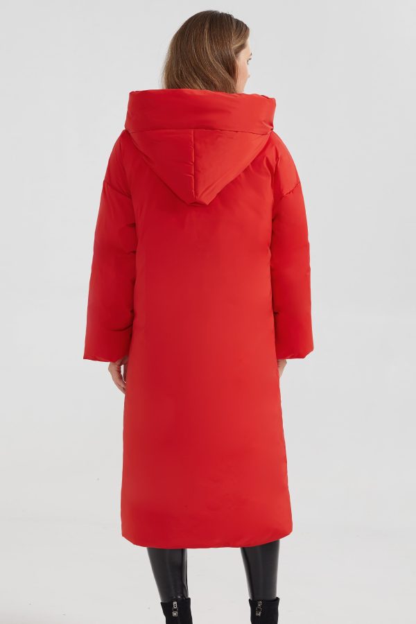 Oversized Long Puffer Down Coat with Hood - Image 4