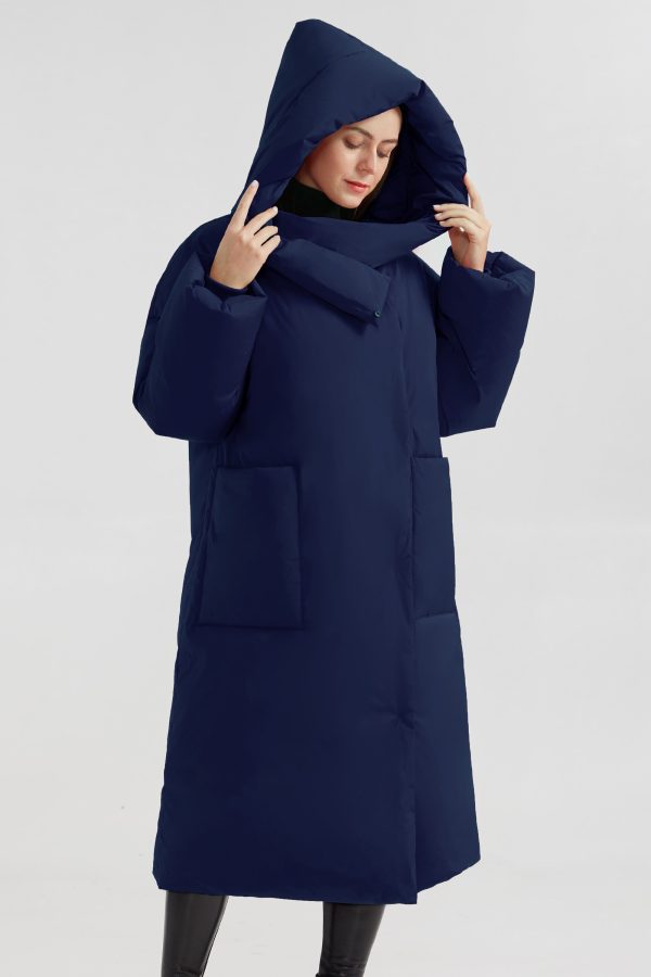 Oversized Long Puffer Down Coat with Hood - Image 7
