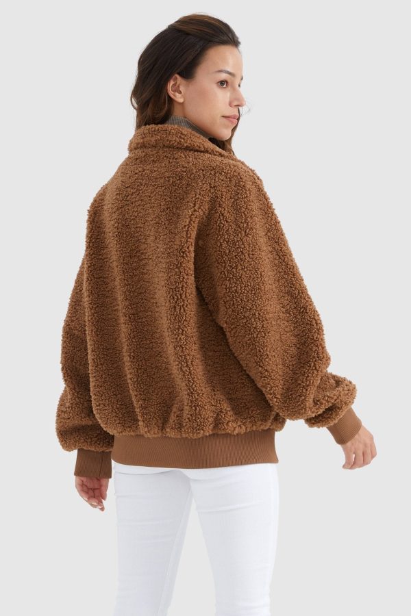 Oversized Snap Button Sherpa Coat - Image 15