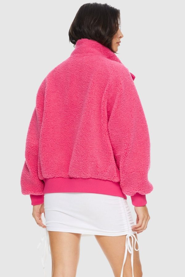 Oversized Snap Button Sherpa Coat - Image 3
