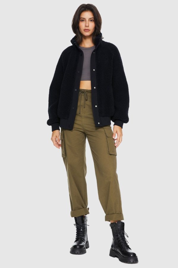 Oversized Snap Button Sherpa Coat - Image 5