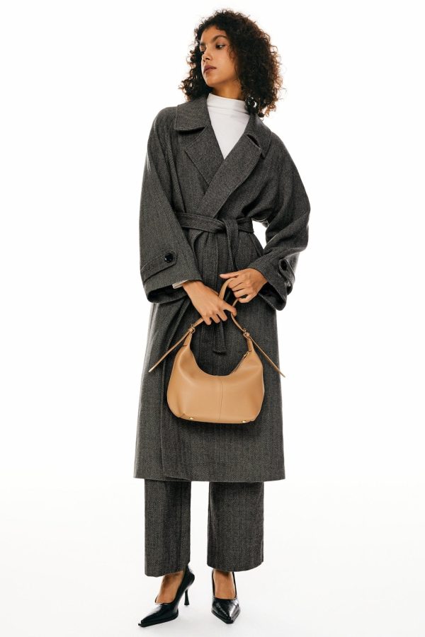 Oversized Wool Wrap Coat - Image 10