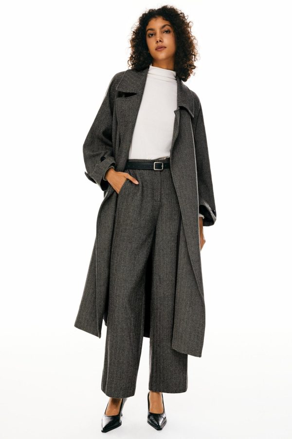 Oversized Wool Wrap Coat - Image 11