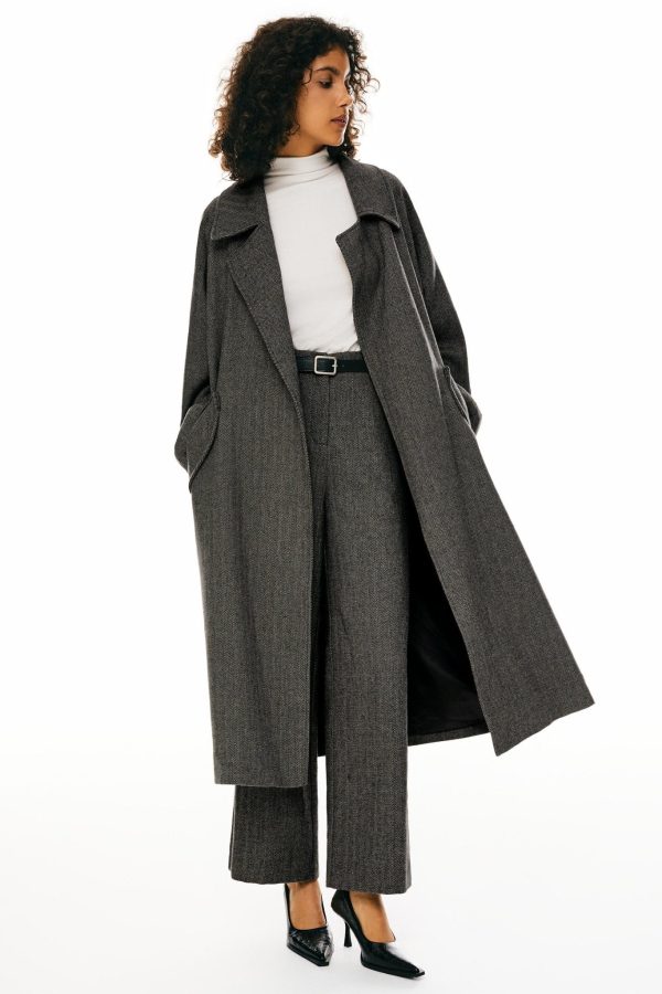 Oversized Wool Wrap Coat - Image 12