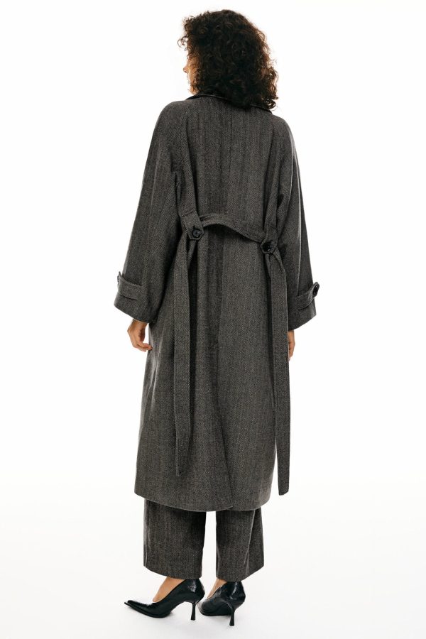Oversized Wool Wrap Coat - Image 13