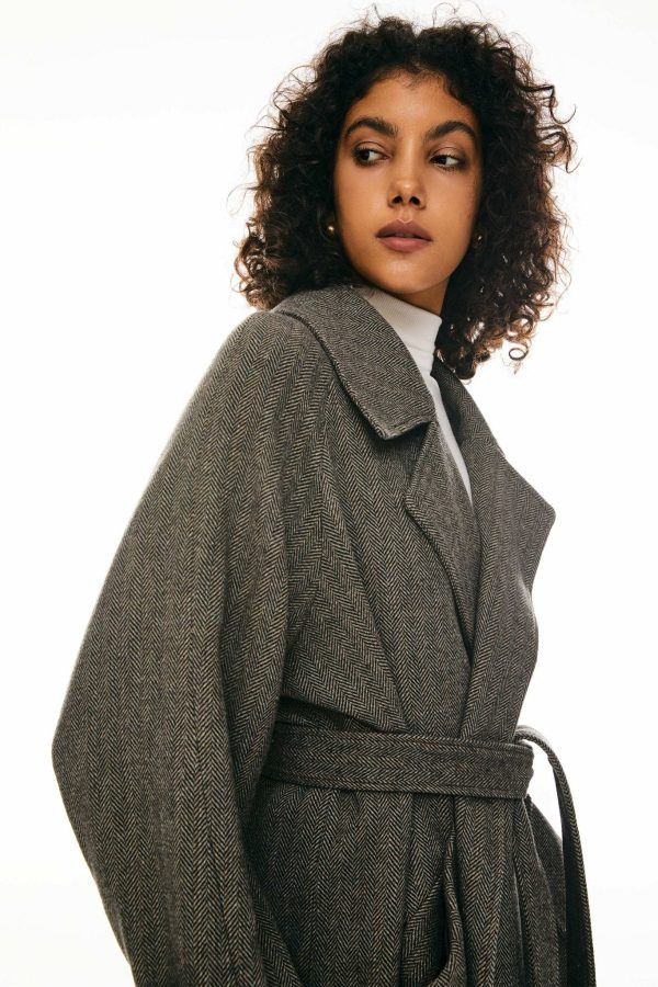 Oversized Wool Wrap Coat - Image 2