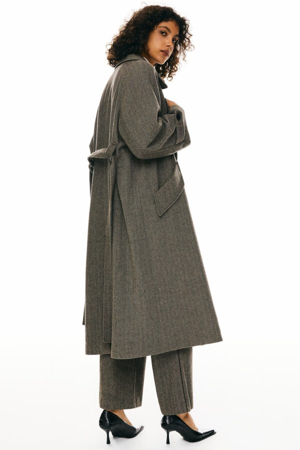 Oversized Wool Wrap Coat - Image 4