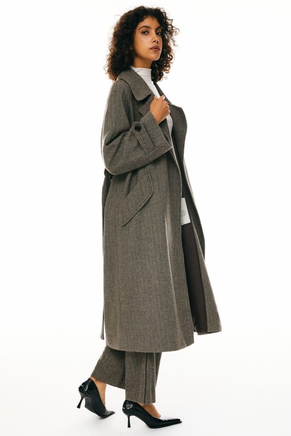 Oversized Wool Wrap Coat - Image 5