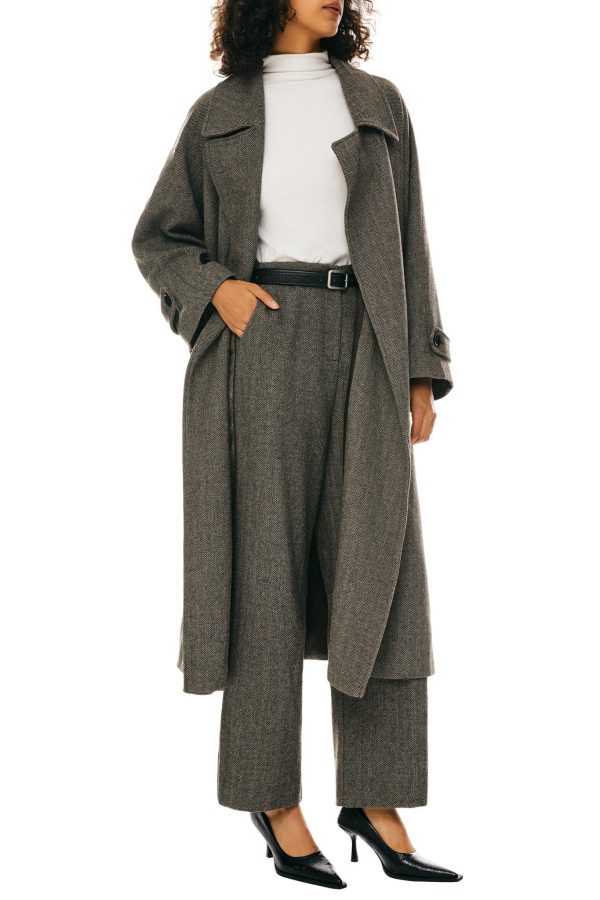 Oversized Wool Wrap Coat - Image 6