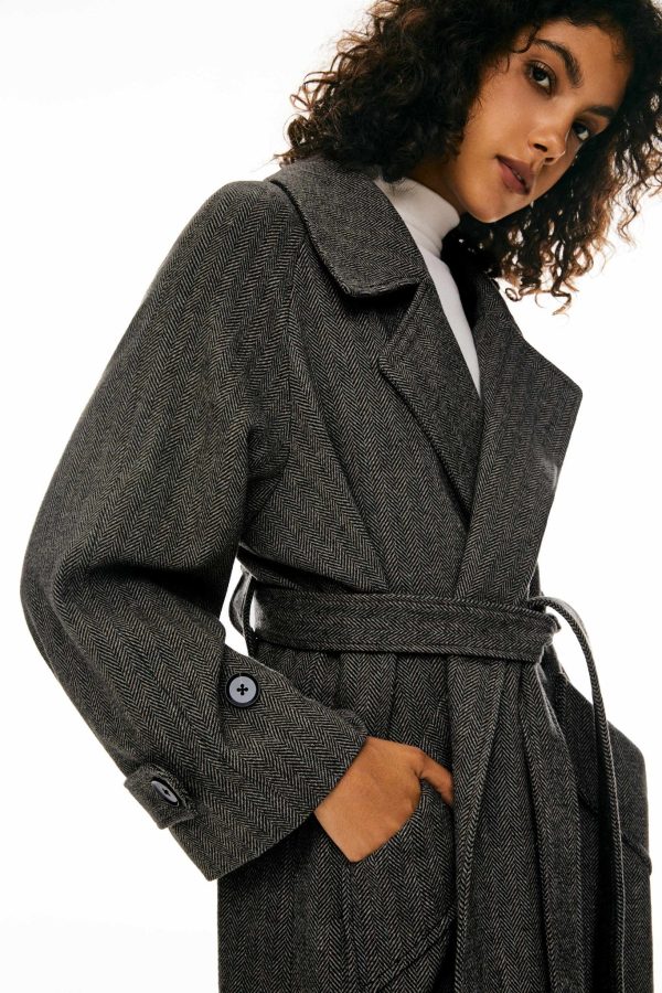 Oversized Wool Wrap Coat - Image 9