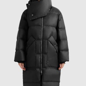 Puffer Long Stylish Winter Down Jacket with Warm Thickened Collar
