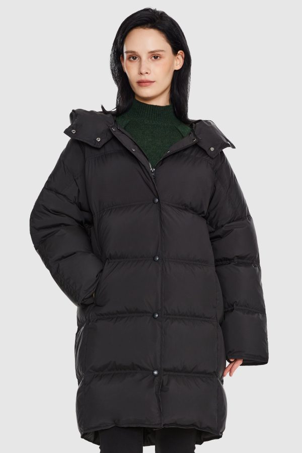 Puffy Puffer Down Jacket with Detachable Hood - Image 10