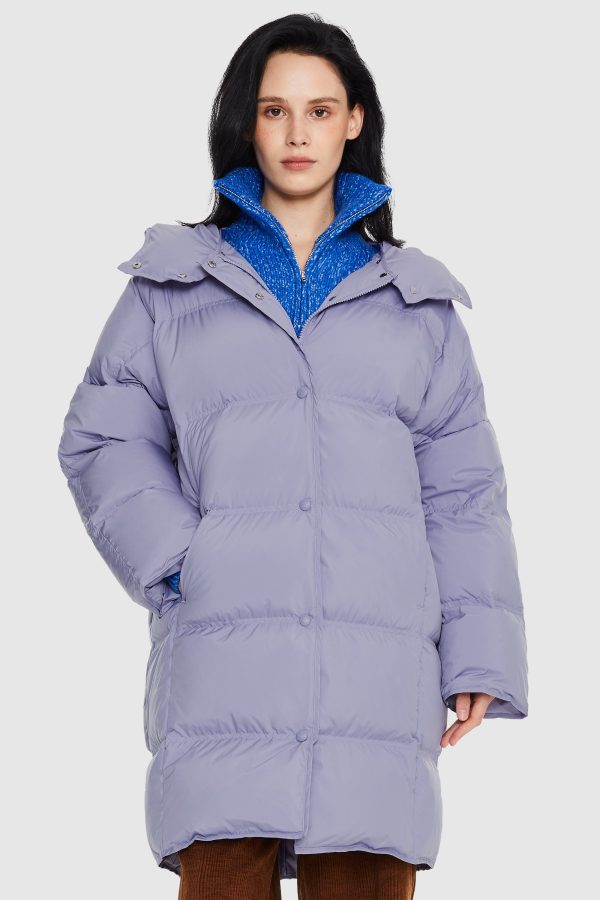Puffy Puffer Down Jacket with Detachable Hood - Image 2