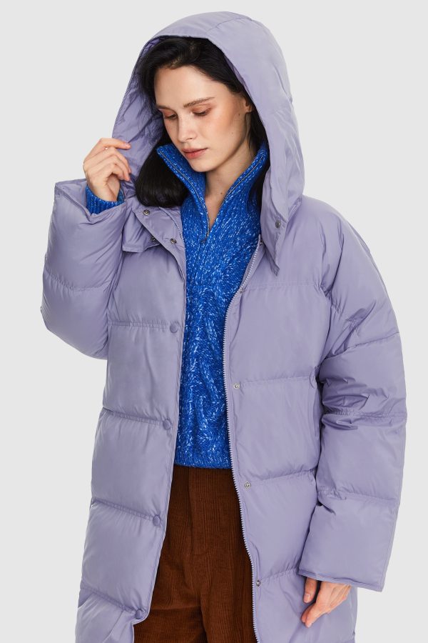 Puffy Puffer Down Jacket with Detachable Hood - Image 3