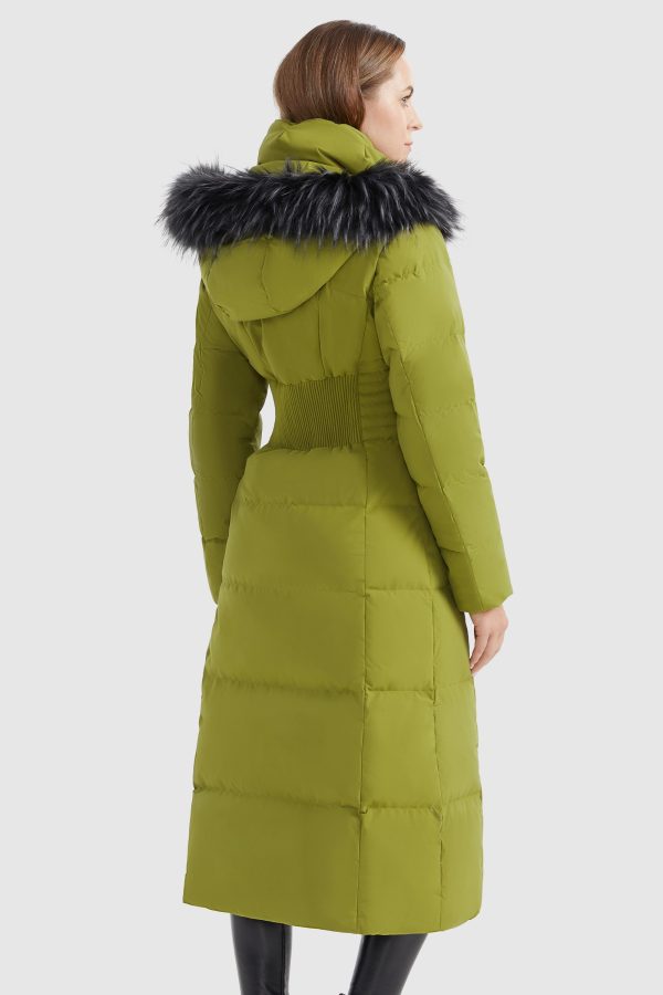 Quilted Hooded Fur Long Down Puffer Coat - Image 3