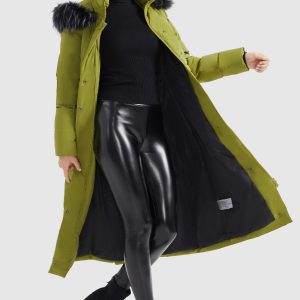 Quilted Hooded Fur Long Down Puffer Coat