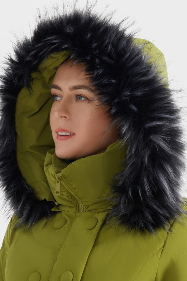 Quilted Hooded Fur Long Down Puffer Coat - Image 4
