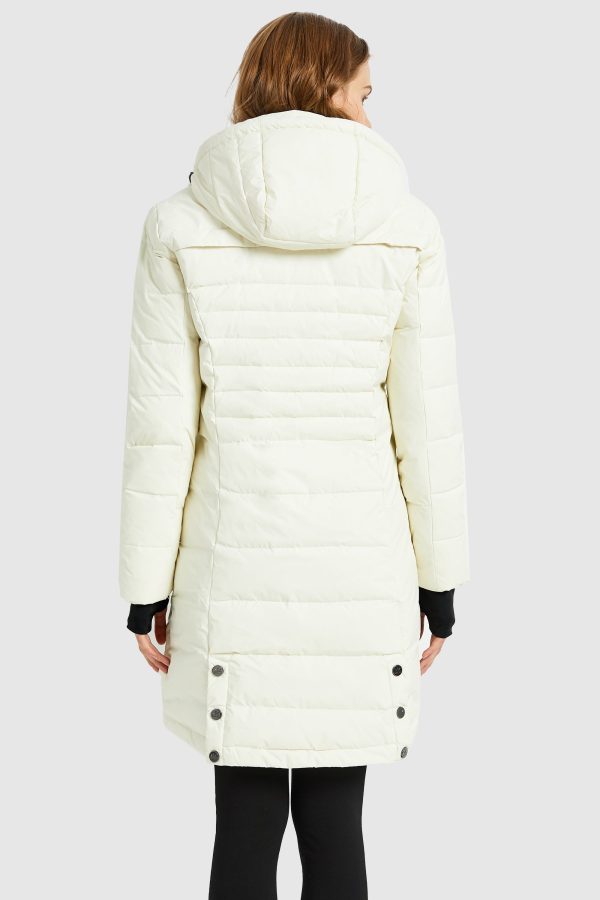 Slant Pocket Zip up Puffer Down Coat - Image 3