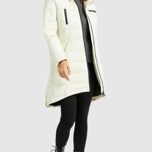 Slant Pocket Zip up Puffer Down Coat