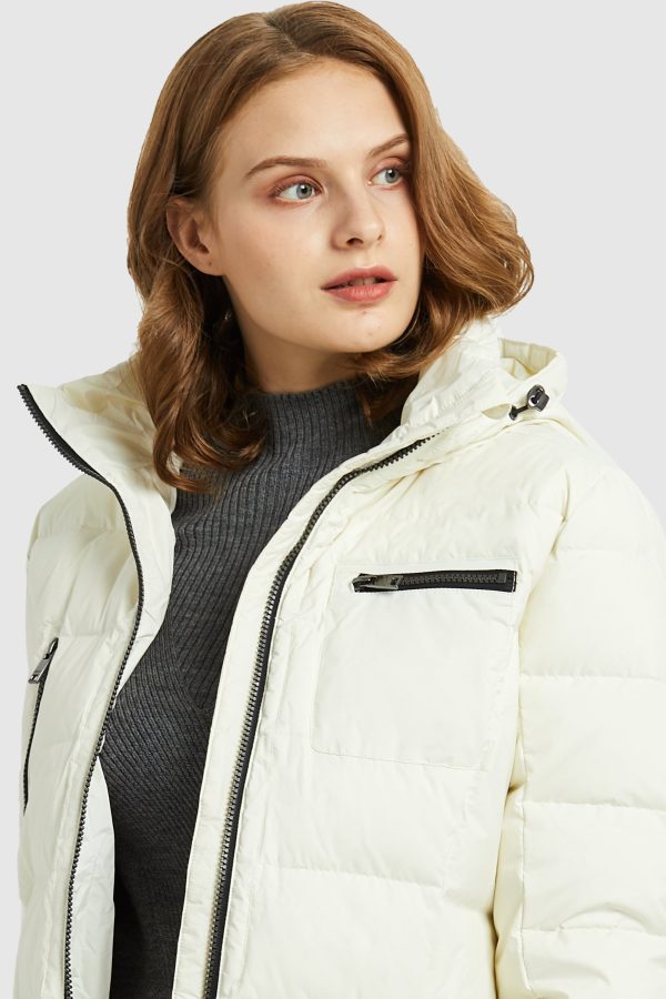Slant Pocket Zip up Puffer Down Coat - Image 4