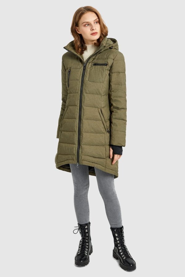 Slant Pocket Zip up Puffer Down Coat - Image 19